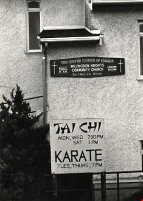 Signs at the Willingdon Heights Community Church, October, 1976 thumbnail