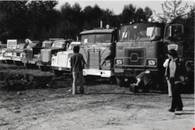 Trucks on Marine Drive, September, 1976 thumbnail
