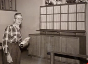 William Myers at St Andrews altar, 1961 (date of original) thumbnail