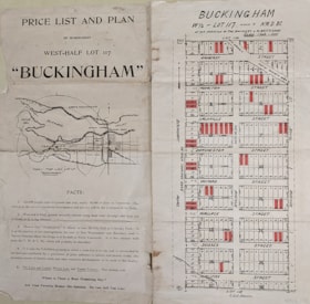 Price list and plan of subdivision west half Lot 117 - Buckingham, [ca. 1913] thumbnail
