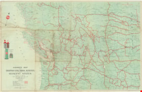 Highways map of British Columbia, Alberta and adjacent states, [1930] thumbnail