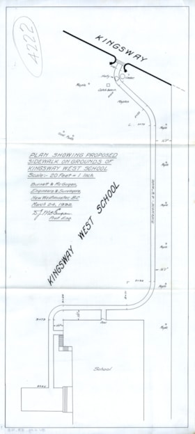 Proposed sidewalk on grounds of Kingsway West School, March 24, 1932 thumbnail