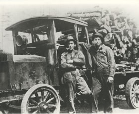 Emerson Doran and Murdoch McMurray delivering cordwood, [1925] (date of original), copied 1976 thumbnail