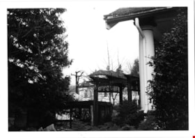 Corner of Elworth house with pergola looking towards Brookfield house, [1970] thumbnail
