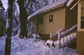 Schoolhouse and ground covered with snow, [between Dec. 1971 and Jan. 1972] thumbnail