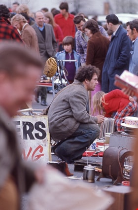 Crowd and vendors at swap meet, Spring 1974 thumbnail