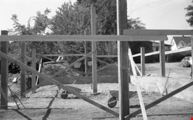 Construction of the blacksmith shop in Heritage Village, 1971 thumbnail