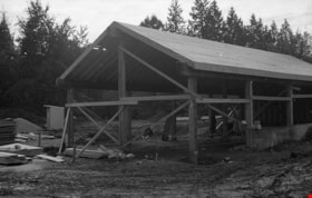 Construction of blacksmith shop at Heritage Village, 1971 thumbnail