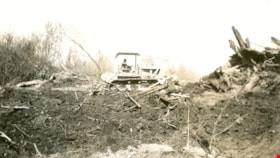 Bulldozer clearing a Forested Hill, [194-] thumbnail