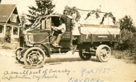 Decorated Edmonds Wood Yard Truck, [1927 or 1937] thumbnail