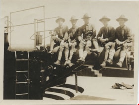 Soldiers sitting on a gun barrel, [between 1914 and 1918] thumbnail