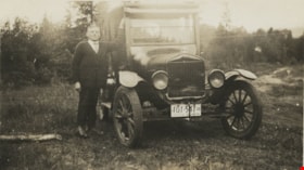 Alfred Bingham with 1931 Model T Ford, [1932] thumbnail