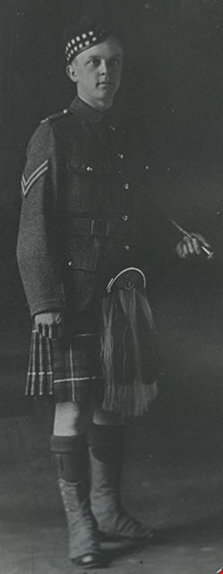 Bruce Patterson in his highlander uniform, [between 1914 and 1918] (date of original), copied 1977 thumbnail