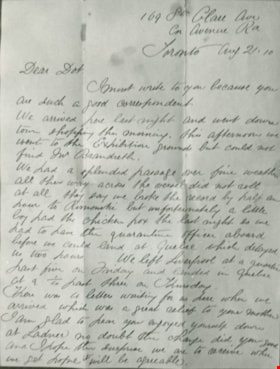 Letter from Jesse Love to Dot Love, [1910] (date of original), photographed 1979 thumbnail