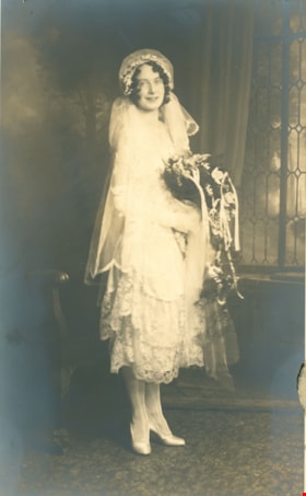 Kathleen M. Murdoch in a wedding dress, [192-?] thumbnail