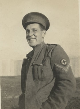 Solider wearing a Lord Strathcona Horse Cavalry badge, [between 1914 and 1918] thumbnail
