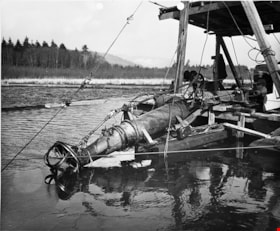 Dredge for clearing channel through Burnaby Lake, March 1951  (date of original), copied [1985] thumbnail