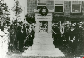 Dedication of War Memorial Fountain at Burnaby Municipal Hall, [1923] thumbnail