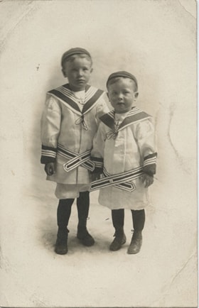 Two boys in sailor suits, [between 1900 and 1915] thumbnail