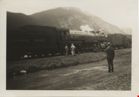 Train stopped at Revelstoke, [after 1929] thumbnail