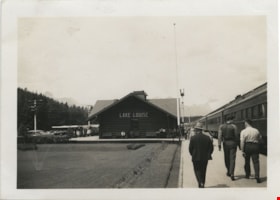 Train at Lake Louise Station, [between 1930 and 1949] thumbnail