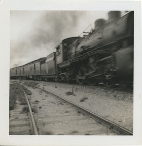 Train travelling along the track, [between 1930 and 1949] thumbnail