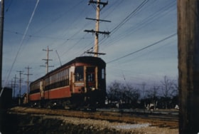 Tram no. 1225  travelling along Cambie Road track, [195-?] thumbnail