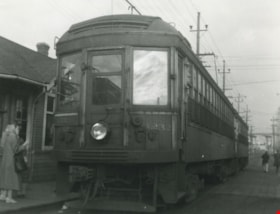 Tram no. 1232 at Marpole, [194-?] thumbnail