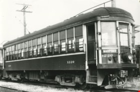 Tram no. 1220 at the Kitsilano Car Barn, September 20, 1945 thumbnail