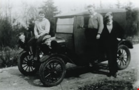 Ken Mabbutt and friends with his Model T Ford, [193-] (date of original) thumbnail