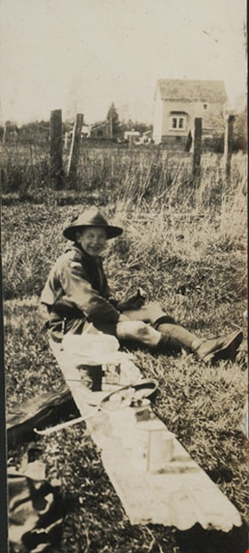 Boy Scout with ration for one, 1925 thumbnail