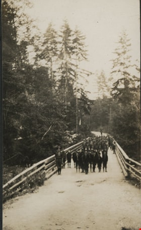 Boy Scouts on bridge, Aug. 1925 thumbnail