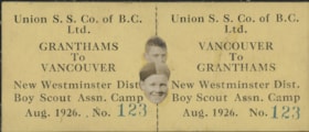 Steamship ticket and Boy Scouts, Aug. 1926 thumbnail