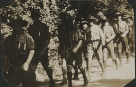 Boy Scouts walking down road, Aug. 1926 thumbnail