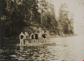 Boy Scouts on log, Aug. 1926 thumbnail