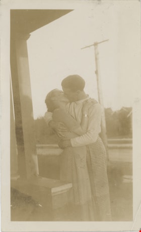 Dot and Crichton Hawkshaw kissing, 1937 thumbnail