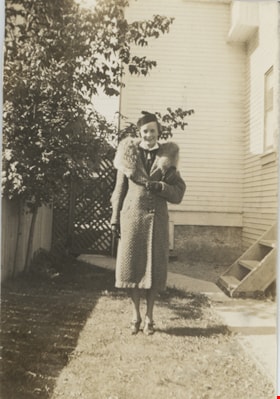 Ivy Hawkshaw in coat, Sept. 1938 thumbnail