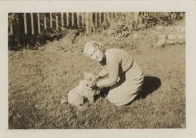 Auntie May with dog, 1939 thumbnail