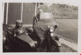 Theodore Olaf Brue with his dog Pal, 1943 (date of original) thumbnail