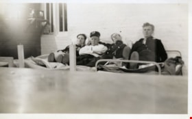 Firefighters Harry Anderson, Leo Fraser, Fred Blake and Henry Chapman, 1940 thumbnail