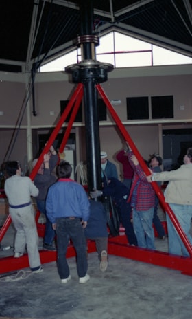Installation of support poles for carousel, [betweeen Feb. 20 and Mar. 26, 1993] thumbnail