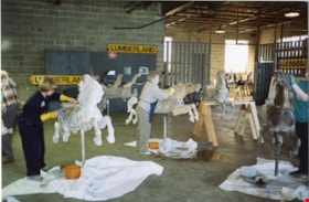 Volunteers working on carousel horses, [betweeen Feb. 20 and Mar. 26, 1993] thumbnail