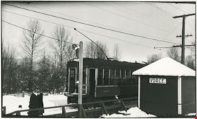 Interurban tram no. 1233 at Vorce tram station, [between 1950 and 1953] thumbnail