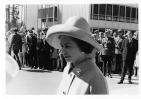 Queen Elizabeth II during Royal visit to Burnaby Municipal Hall, 7 May 1971 thumbnail