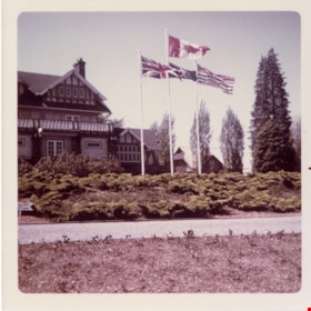 Flags in front of Burnaby Art Gallery, [1971] thumbnail