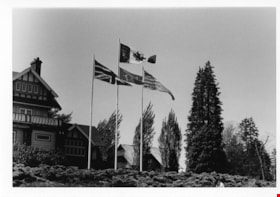 Flags in front of Burnaby Art Gallery, [1971] thumbnail