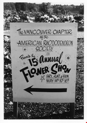 Sign for 15th annual flower show, May 1971 thumbnail