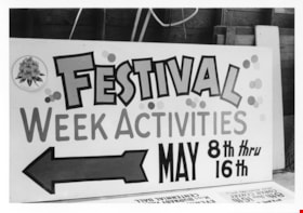 Sign for festival week activities, May 1971 thumbnail