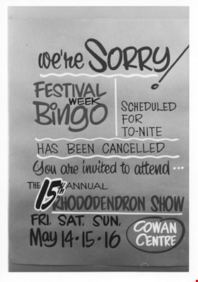 Sign for festival week bingo, May 1971 thumbnail