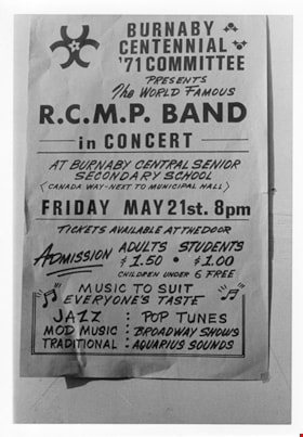 R.C.M.P. band concert poster, May 1971 thumbnail
